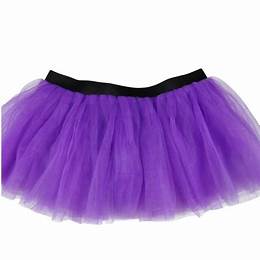 Short Tutu Skirt - Purple with Black waistband