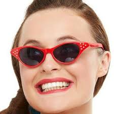 Smiffys Red flyaway style rock & roll sunglasses